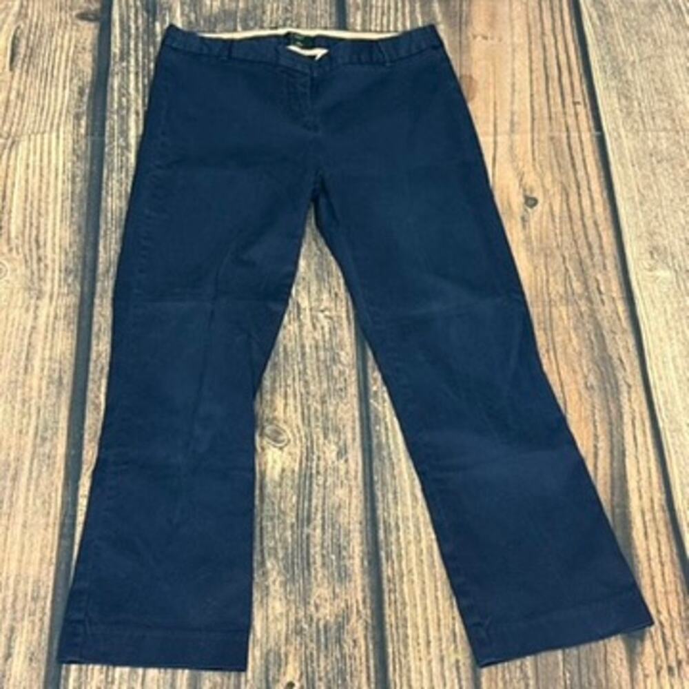 J. Crew Women's Cropped City Fit Pants Size 00 Navy Blue Casual